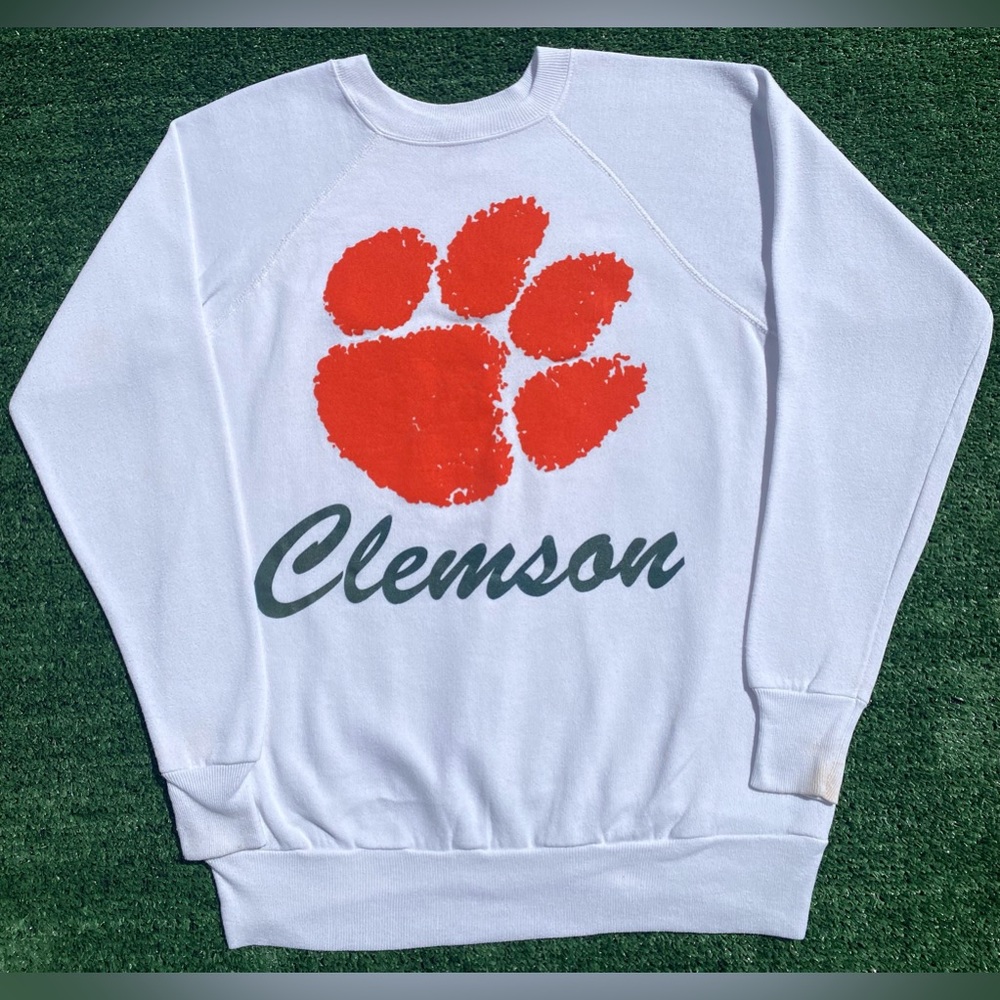 VTG 80’s 20/20 Sport Clemson University Raglan Sweatshirt Men’s Medium USA Made